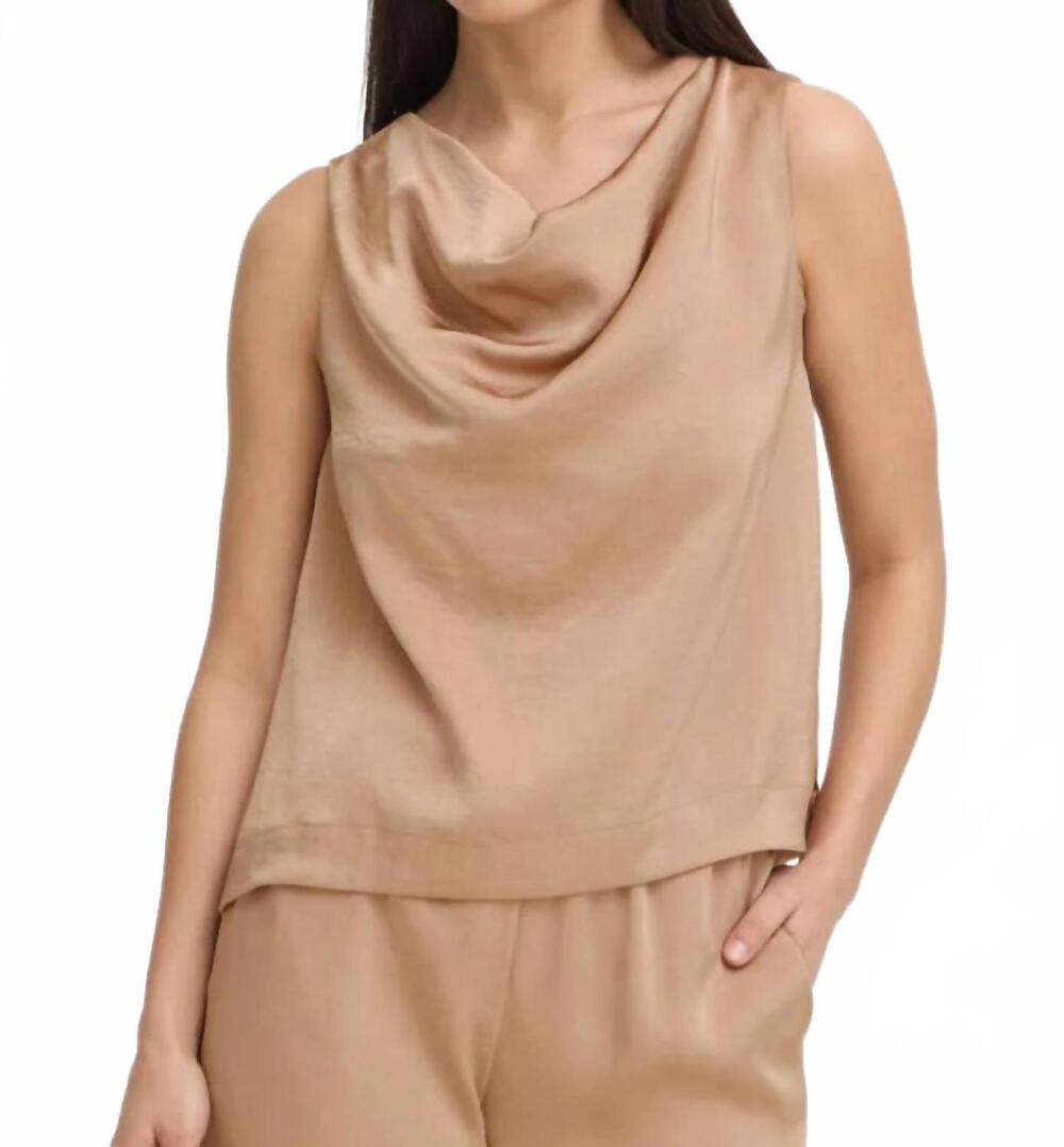 NEW B.YOUNG dacanna drape tank top in stucco